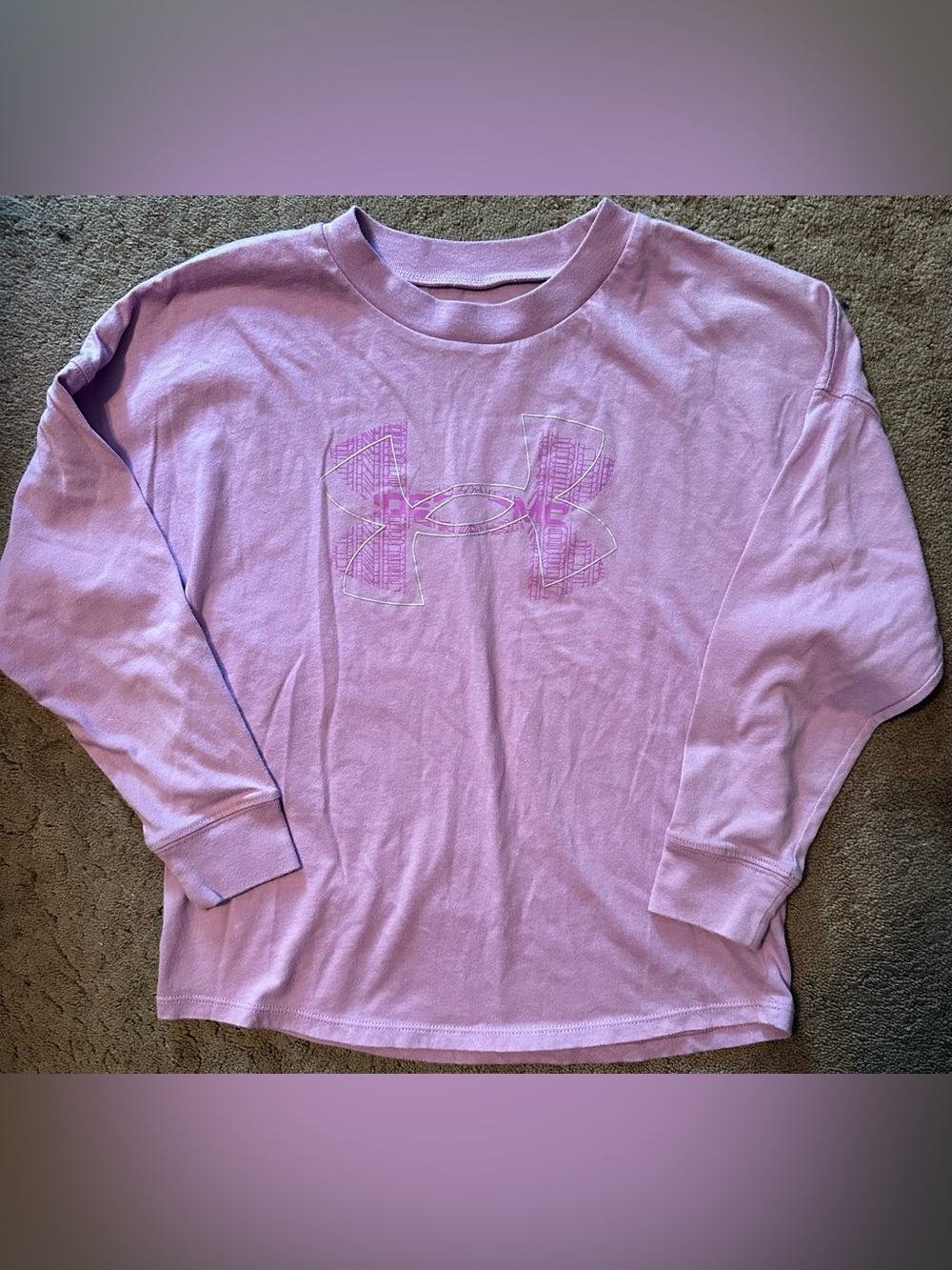 Under Armour Lavender Long Sleeve Logo Tee